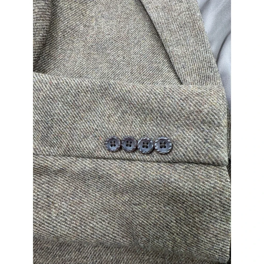 Stafford Jacket Blazer Mens Size 46L Brown Lambswool Blend Elbow Patches‎